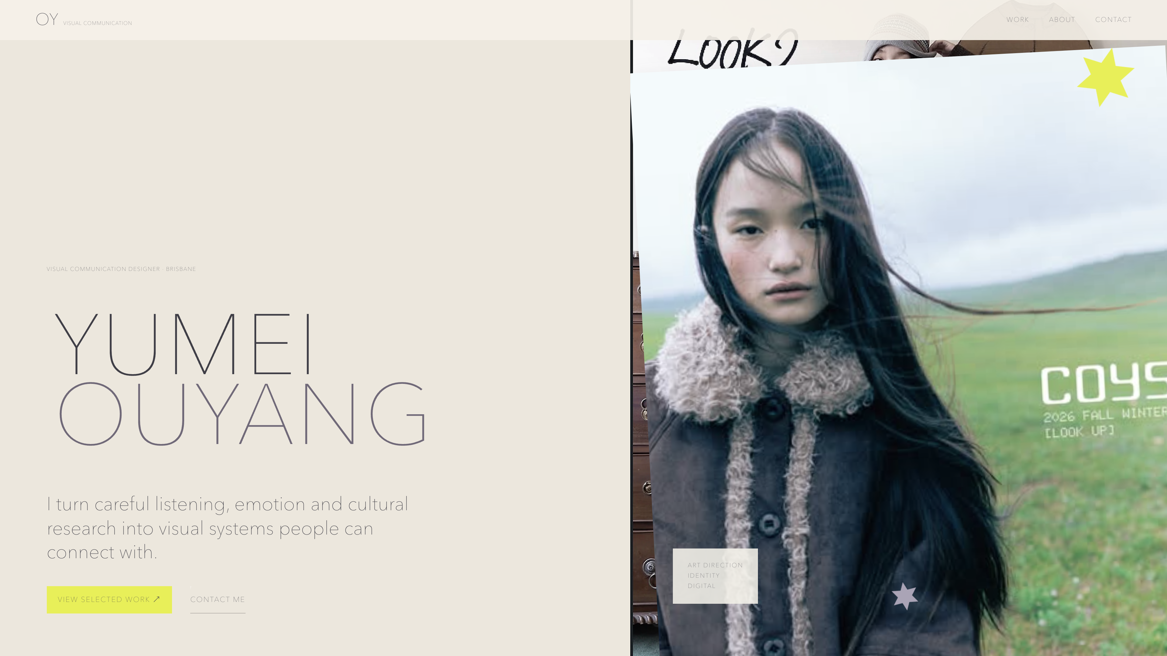 Yumei Ouyang portfolio homepage